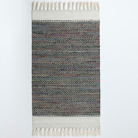 CONFIGURACION 4&apos;x6&apos; Handloom Recycled Cotton Rug with Tassels CO3262365